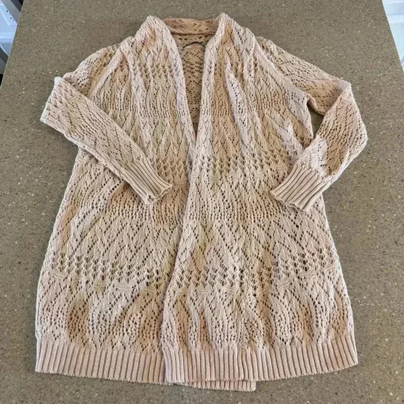 Tahari Sweaters - Tahari Size XS Oversized Open Knit Cardigan Sweater Top Light Pink Color
